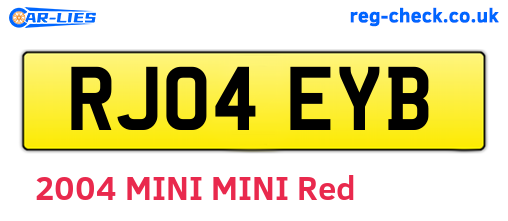 RJ04EYB are the vehicle registration plates.