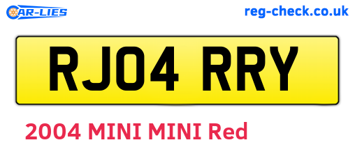 RJ04RRY are the vehicle registration plates.