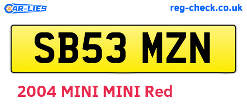 SB53MZN are the vehicle registration plates.