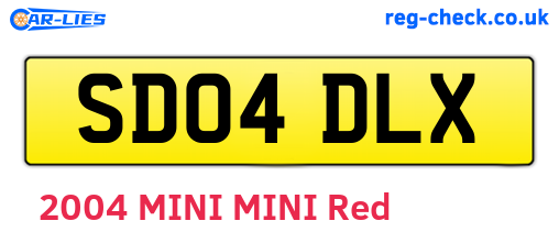 SD04DLX are the vehicle registration plates.