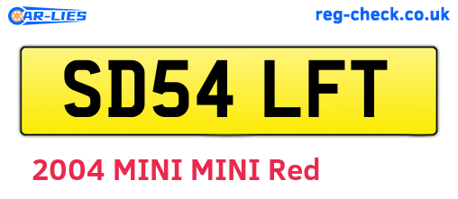 SD54LFT are the vehicle registration plates.