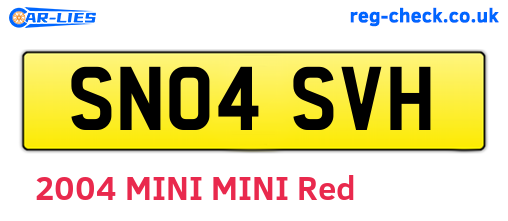 SN04SVH are the vehicle registration plates.