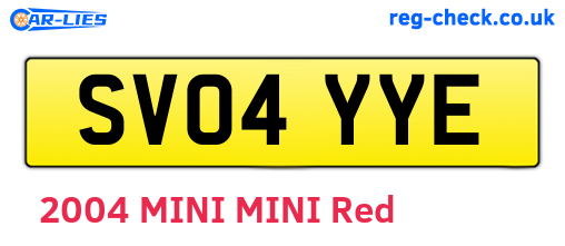 SV04YYE are the vehicle registration plates.