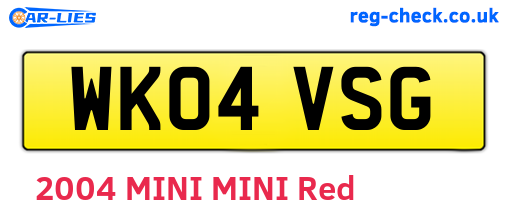 WK04VSG are the vehicle registration plates.