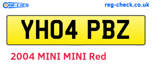 YH04PBZ are the vehicle registration plates.