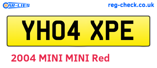 YH04XPE are the vehicle registration plates.