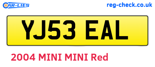YJ53EAL are the vehicle registration plates.