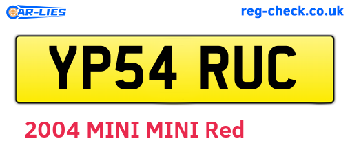 YP54RUC are the vehicle registration plates.