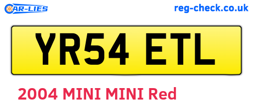 YR54ETL are the vehicle registration plates.