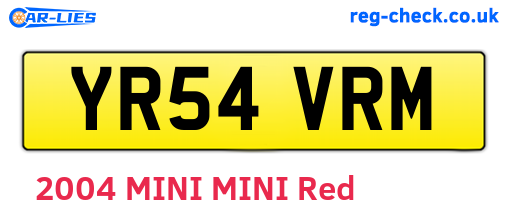 YR54VRM are the vehicle registration plates.