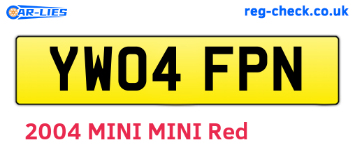 YW04FPN are the vehicle registration plates.