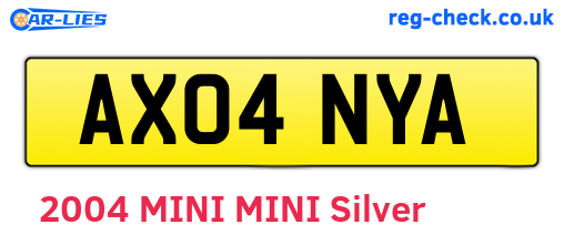 AX04NYA are the vehicle registration plates.