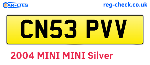 CN53PVV are the vehicle registration plates.