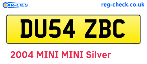 DU54ZBC are the vehicle registration plates.
