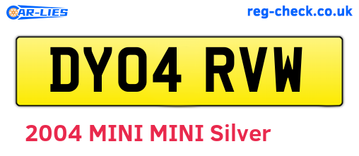 DY04RVW are the vehicle registration plates.