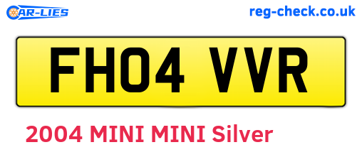 FH04VVR are the vehicle registration plates.