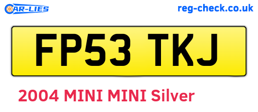 FP53TKJ are the vehicle registration plates.