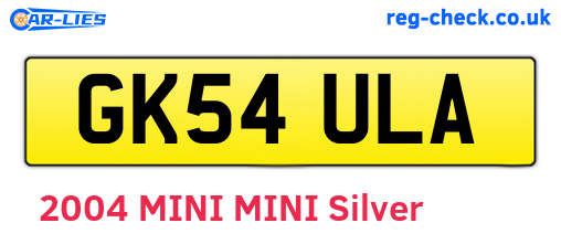 GK54ULA are the vehicle registration plates.