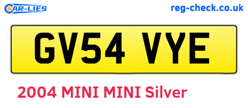 GV54VYE are the vehicle registration plates.