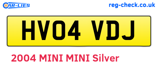 HV04VDJ are the vehicle registration plates.