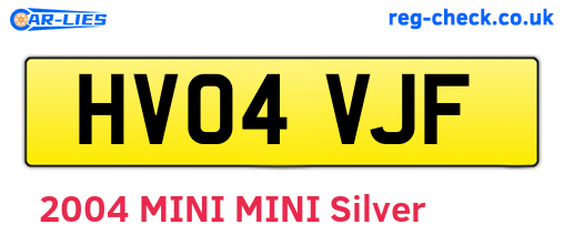 HV04VJF are the vehicle registration plates.
