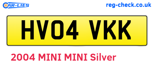 HV04VKK are the vehicle registration plates.