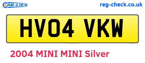 HV04VKW are the vehicle registration plates.