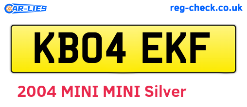 KB04EKF are the vehicle registration plates.