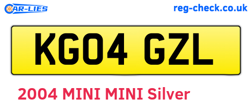 KG04GZL are the vehicle registration plates.