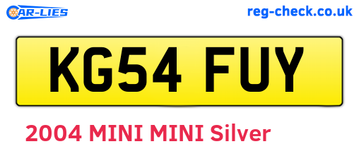 KG54FUY are the vehicle registration plates.