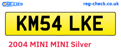KM54LKE are the vehicle registration plates.