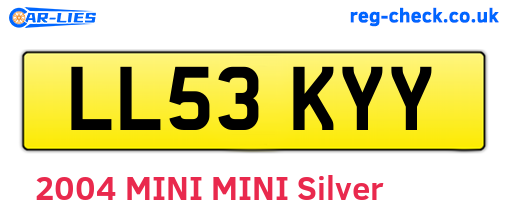 LL53KYY are the vehicle registration plates.