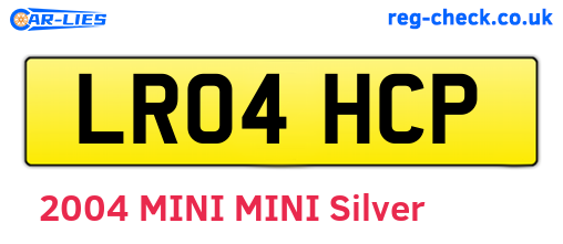 LR04HCP are the vehicle registration plates.