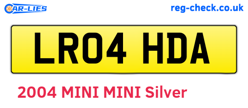 LR04HDA are the vehicle registration plates.