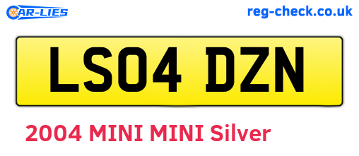 LS04DZN are the vehicle registration plates.