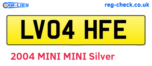 LV04HFE are the vehicle registration plates.