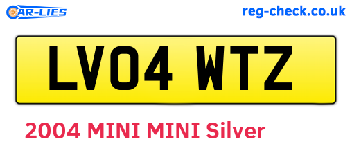 LV04WTZ are the vehicle registration plates.