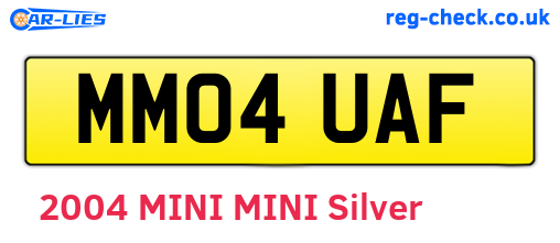 MM04UAF are the vehicle registration plates.
