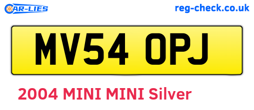MV54OPJ are the vehicle registration plates.