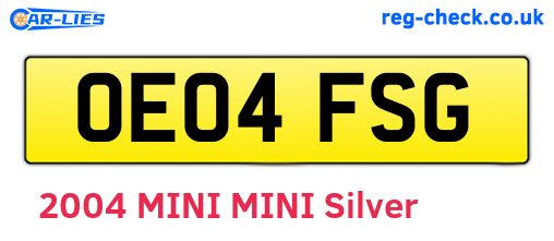 OE04FSG are the vehicle registration plates.