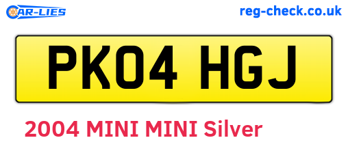 PK04HGJ are the vehicle registration plates.