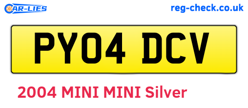 PY04DCV are the vehicle registration plates.
