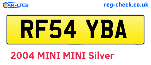 RF54YBA are the vehicle registration plates.