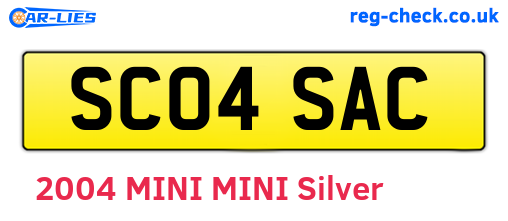 SC04SAC are the vehicle registration plates.
