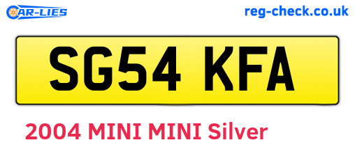 SG54KFA are the vehicle registration plates.