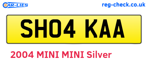 SH04KAA are the vehicle registration plates.