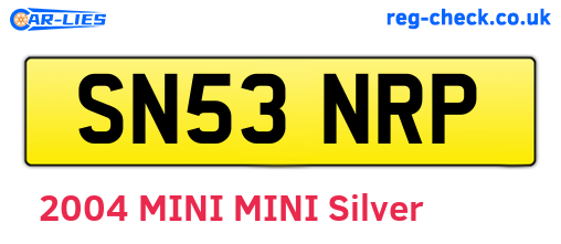 SN53NRP are the vehicle registration plates.