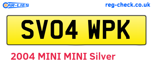 SV04WPK are the vehicle registration plates.