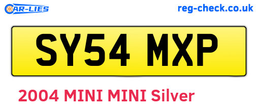SY54MXP are the vehicle registration plates.