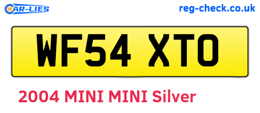 WF54XTO are the vehicle registration plates.